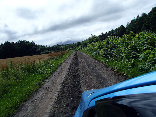この道を整地する大型車両と遭遇した後に残されていたのはとんでもなく盛り上がった砂利の山